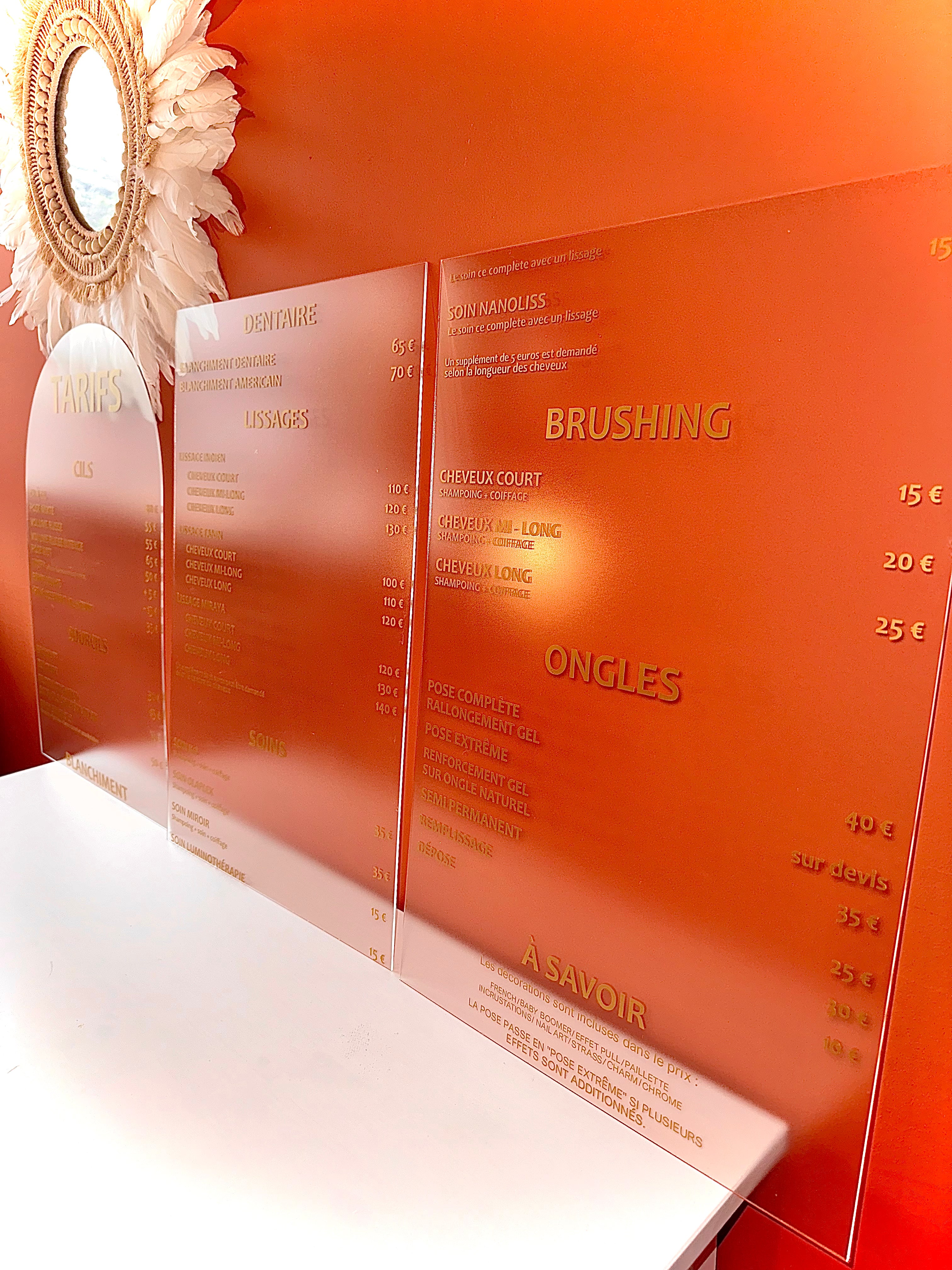 Panneau GRILLE TARIFAIRE