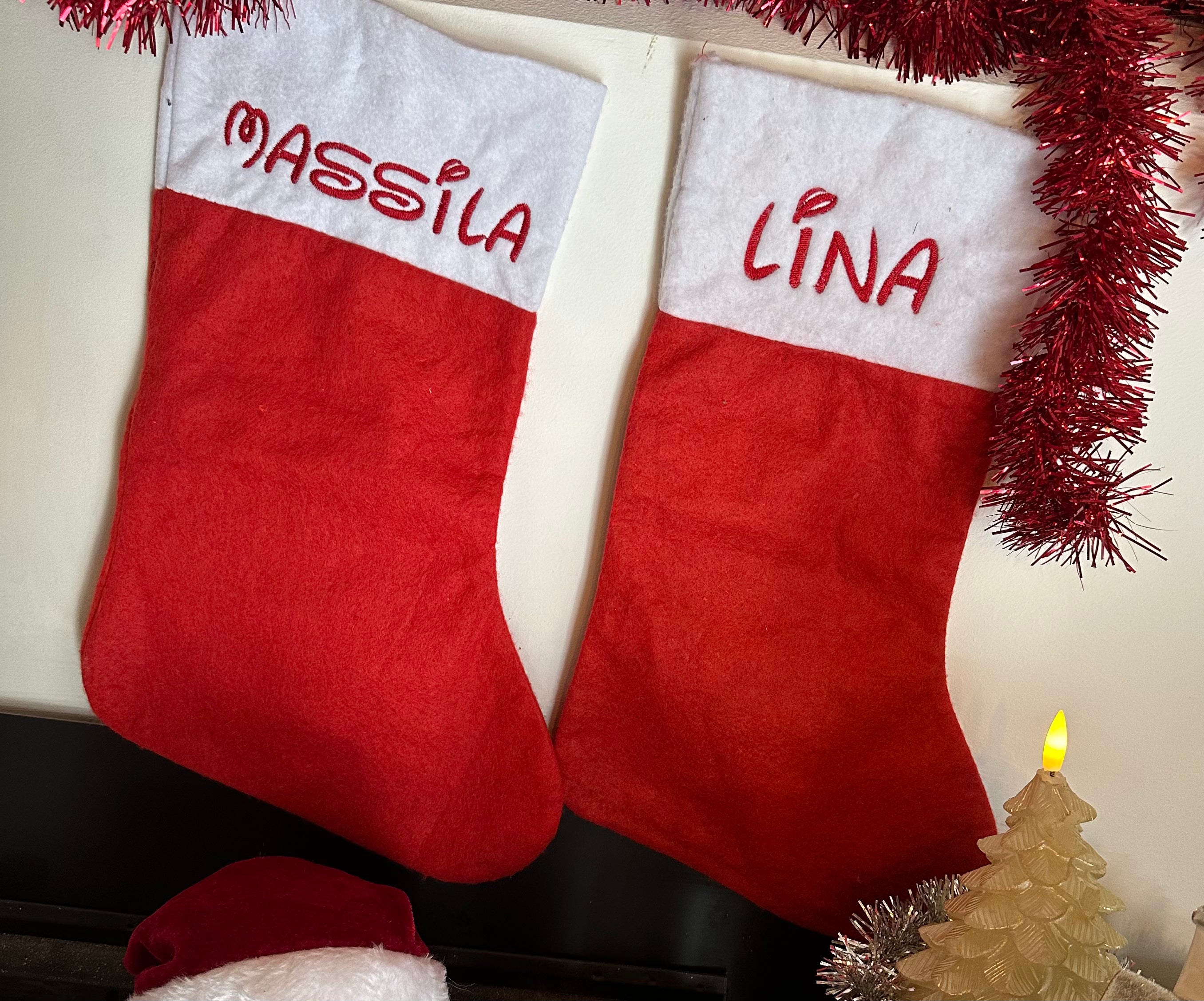 Chaussette de Noël brodée