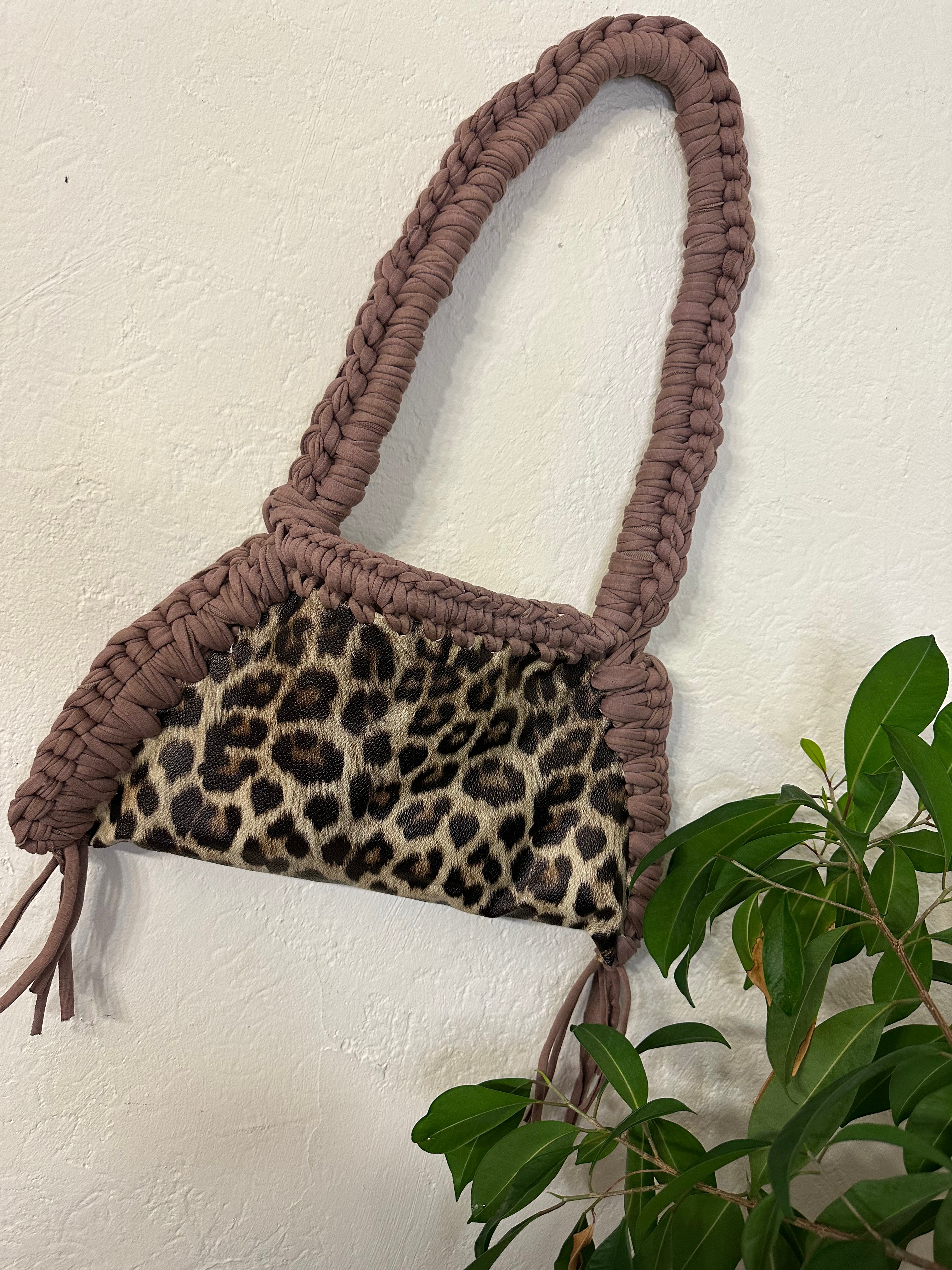 Sac au crochet SAVANNA LÉOPARD MAUVE