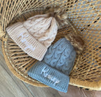 Bonnet maille brodé